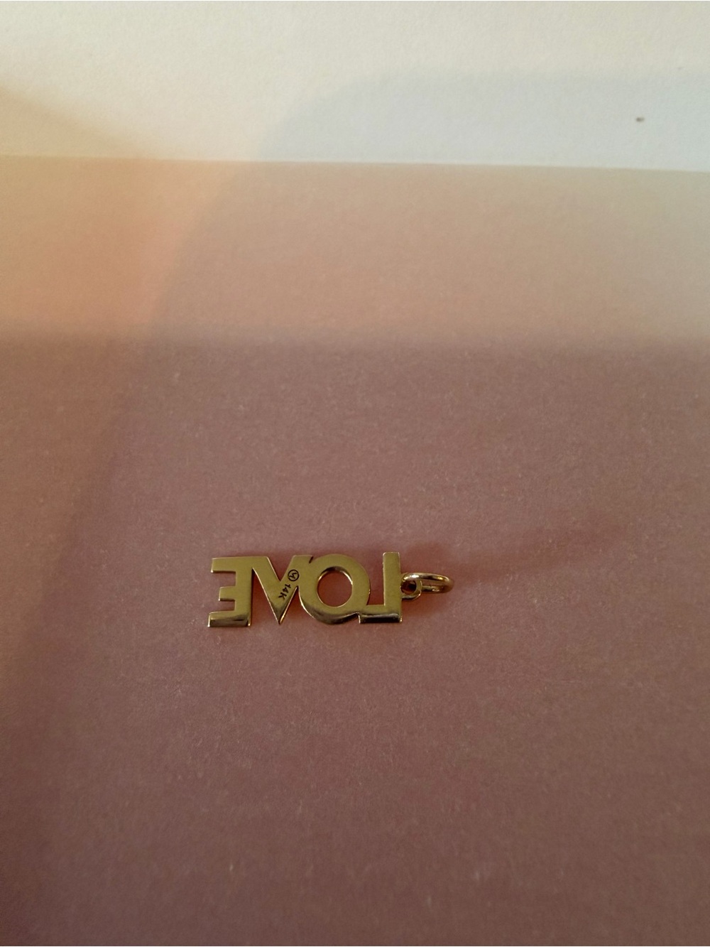 14K Yellow Gold Mejuri Love Pendant - Picture 4 of 7